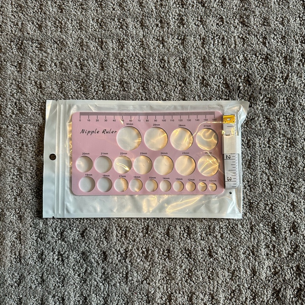 Pink Nipple Ruler with Measuring Tape
